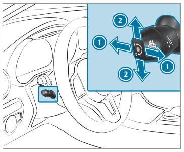 Mercedes-Benz GLC. Adjusting the steering wheel electrically