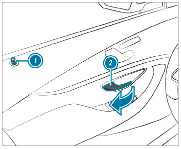 Mercedes-Benz GLC. Unlocking/opening the doors from the inside