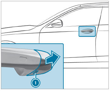 Mercedes-Benz GLC. Locking/unlocking the driver's door with the emergency key