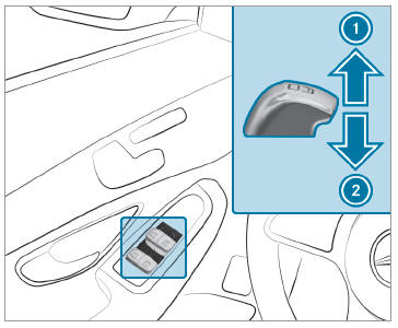 Mercedes-Benz GLC. Opening and closing the side windows