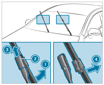 Mercedes-Benz GLC. Removing the wiper blades