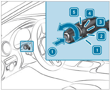 Mercedes-Benz GLC. Switching the windshield wipers on/off