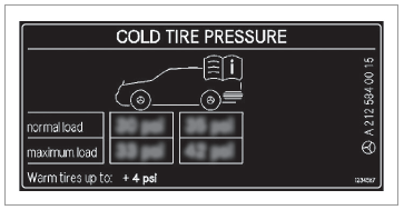 Mercedes-Benz GLC. Tire pressure table